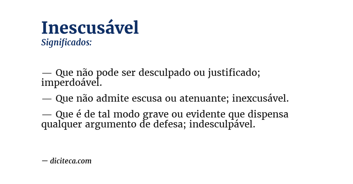 Significado de inescusável