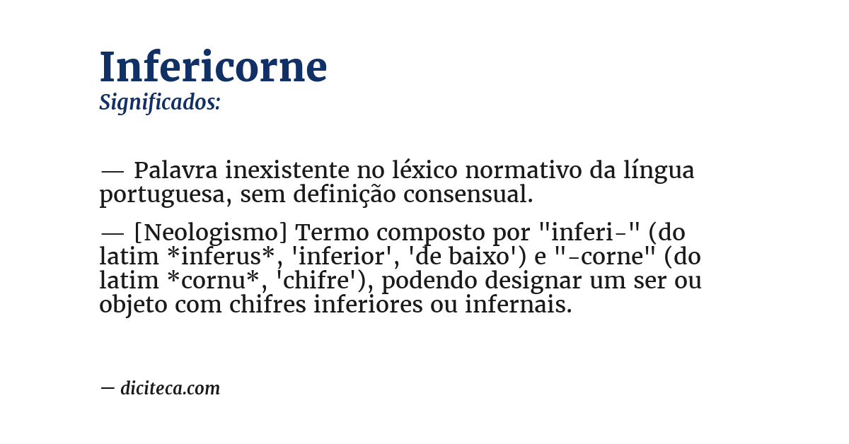 Significado de infericorne
