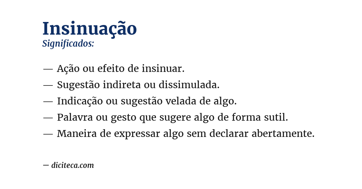 Significado de insinuação