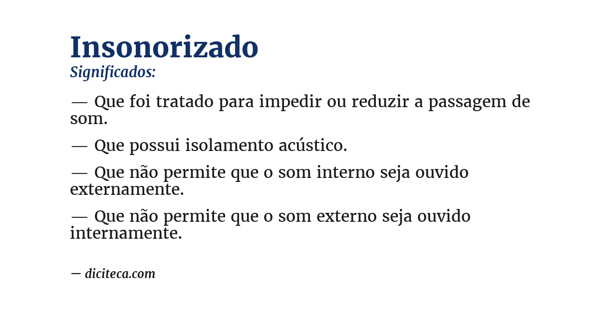 Significado de insonorizado