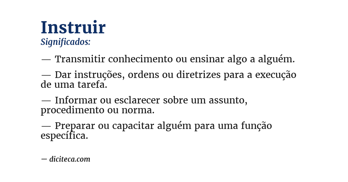 Significado de instruir