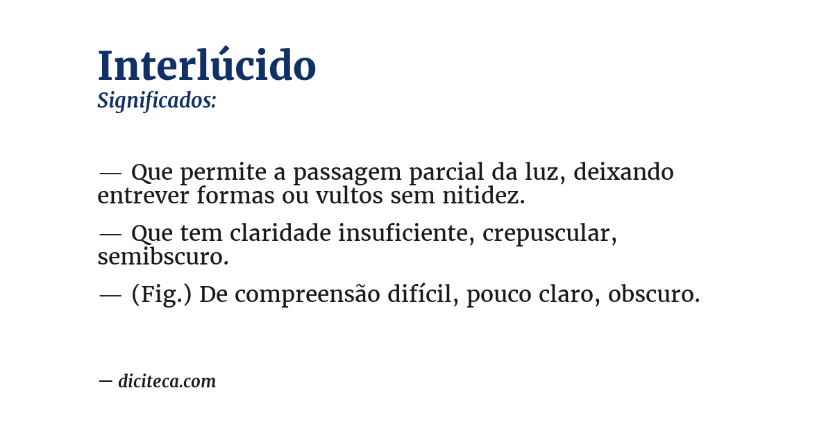 Significado de interlúcido