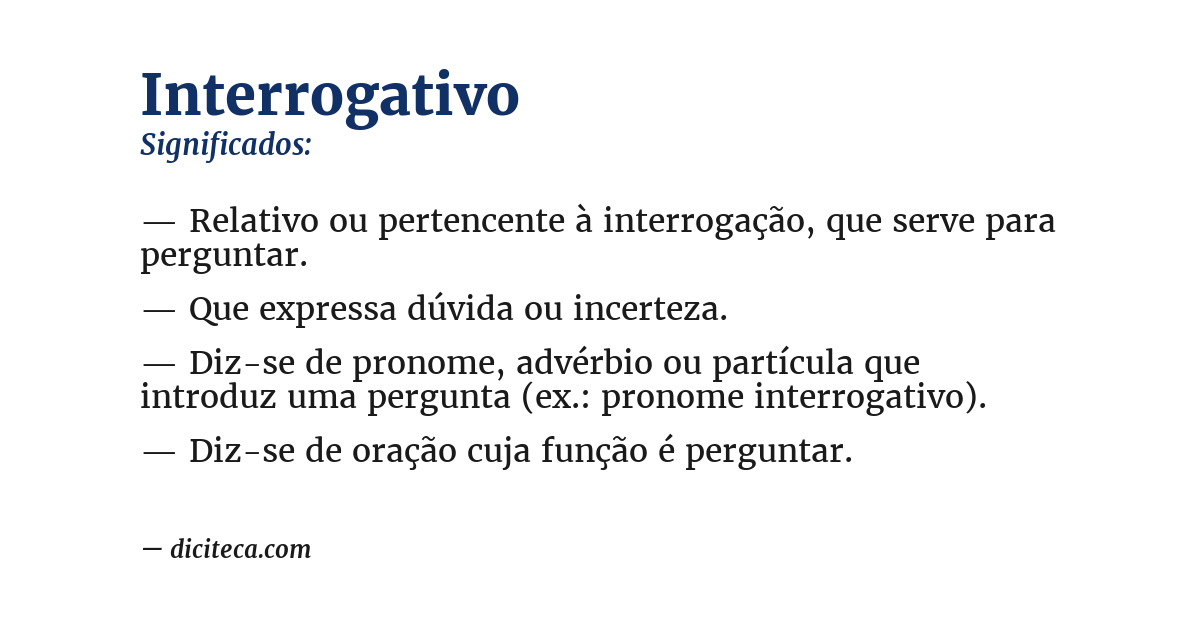 Significado de interrogativo