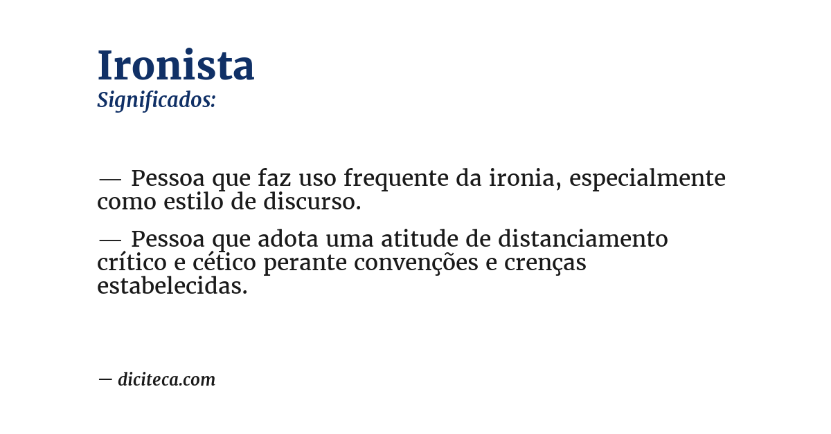 Significado de ironista