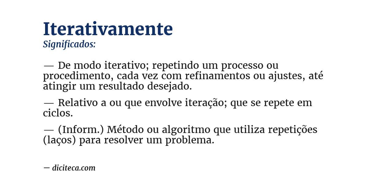 Significado de iterativamente