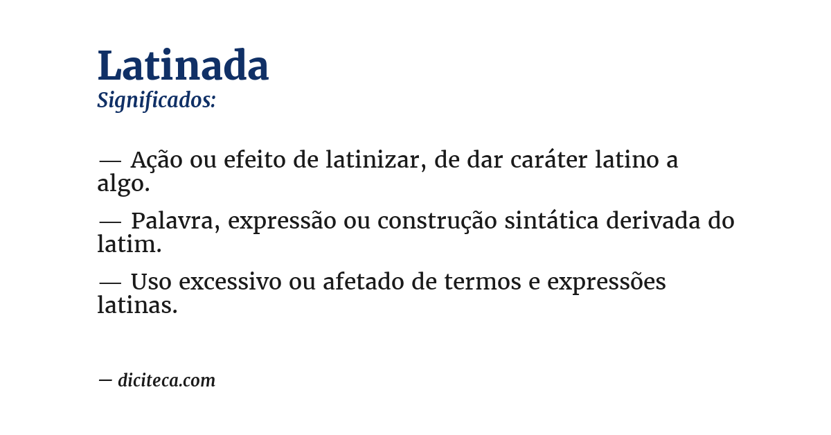 Significado de latinada