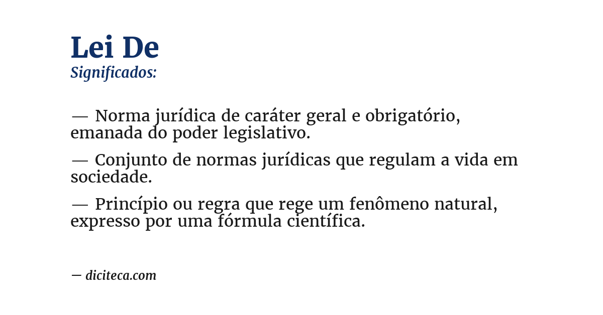 Significado de lei de