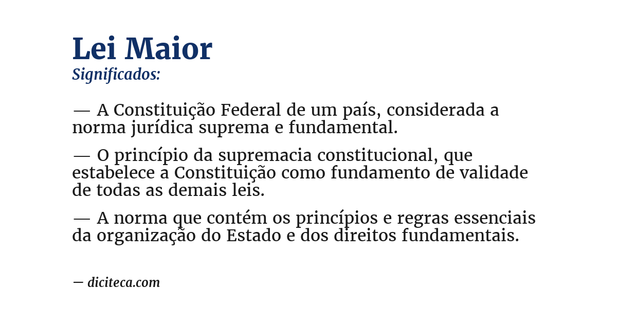 Significado de lei maior