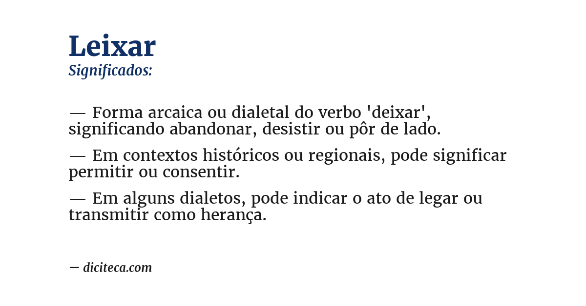 Significado de leixar
