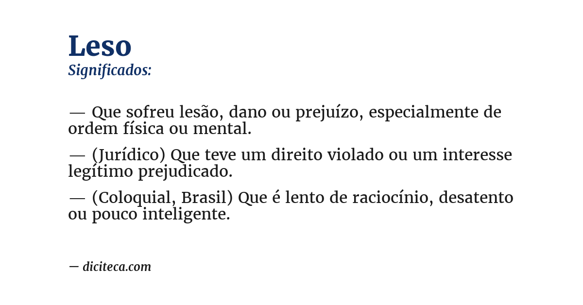 Significado de leso