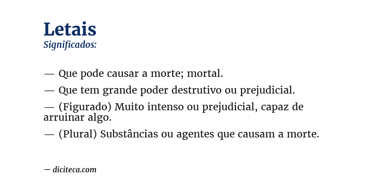 Significado de letais