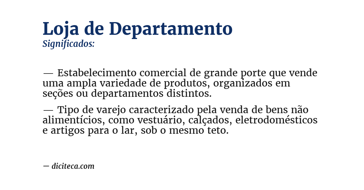 Significado de loja de departamento