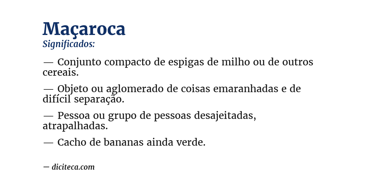 Significado de maçaroca
