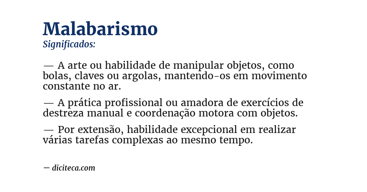 Significado de malabarismo