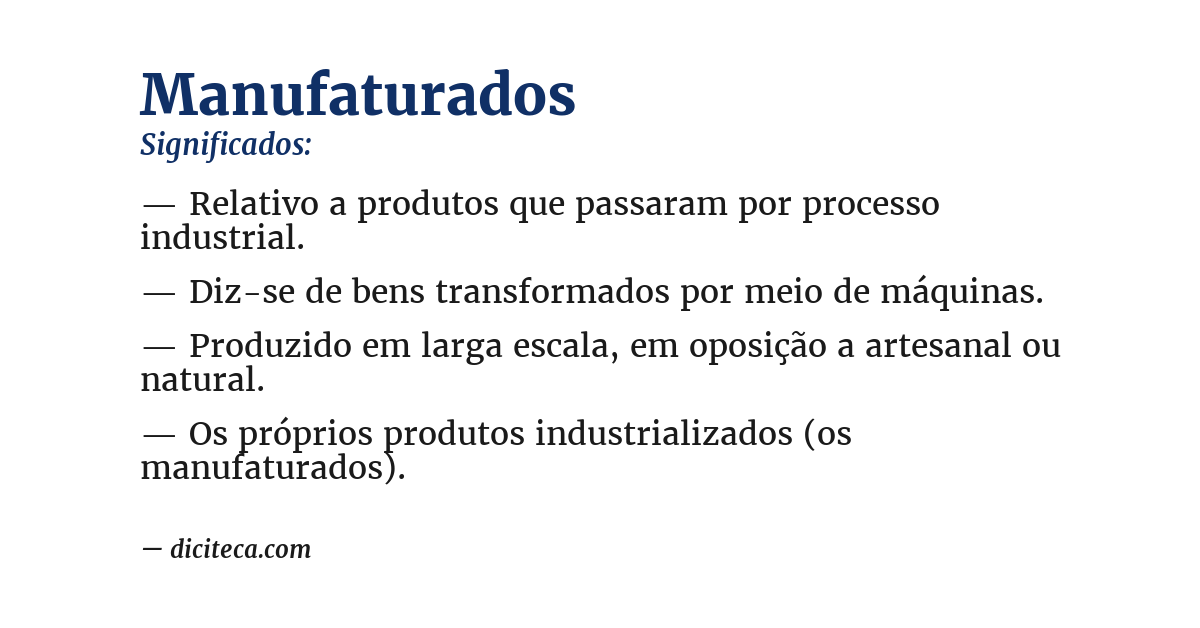 Significado de manufaturados
