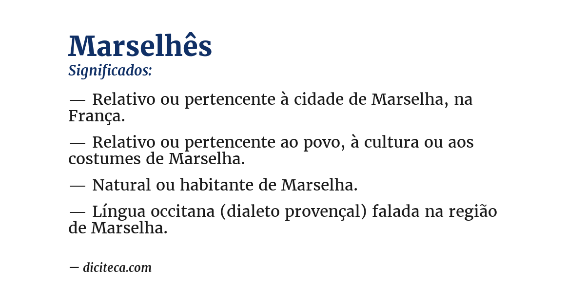 Significado de marselhês