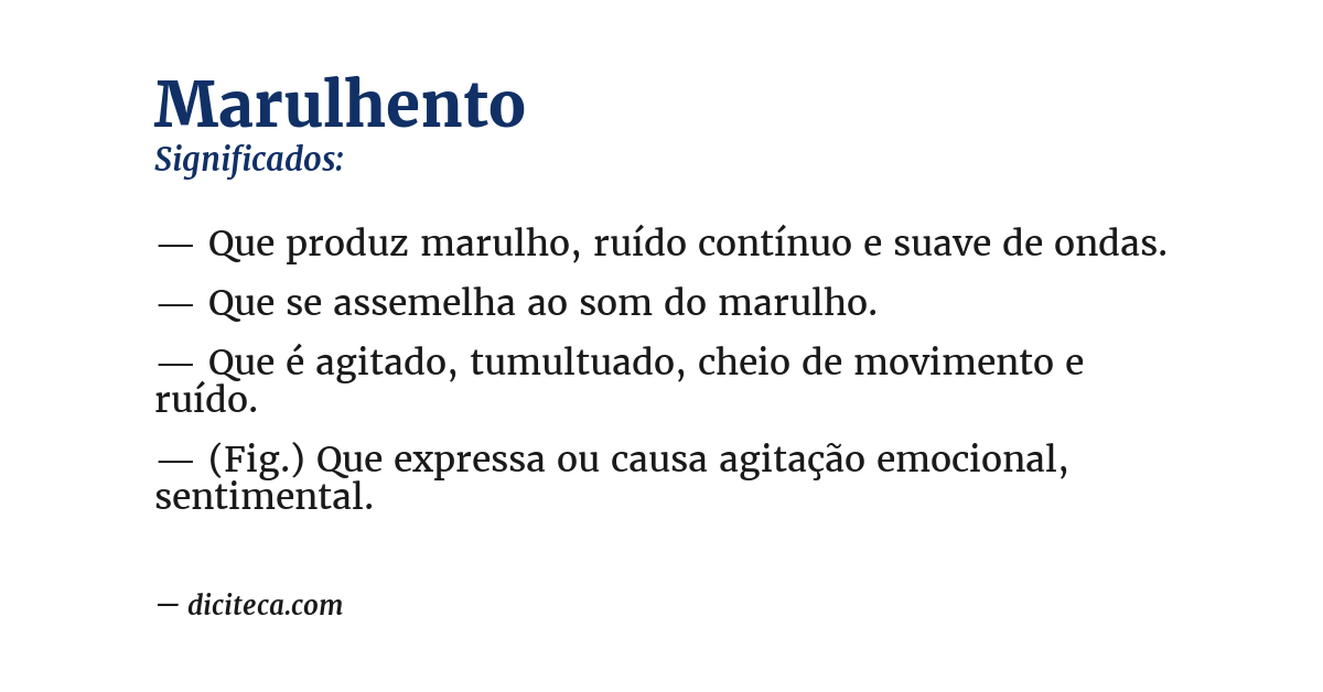 Significado de marulhento