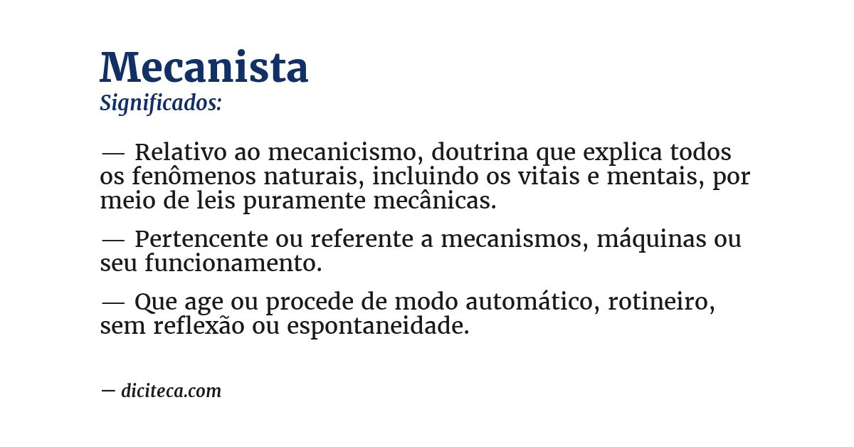 Significado de mecanista