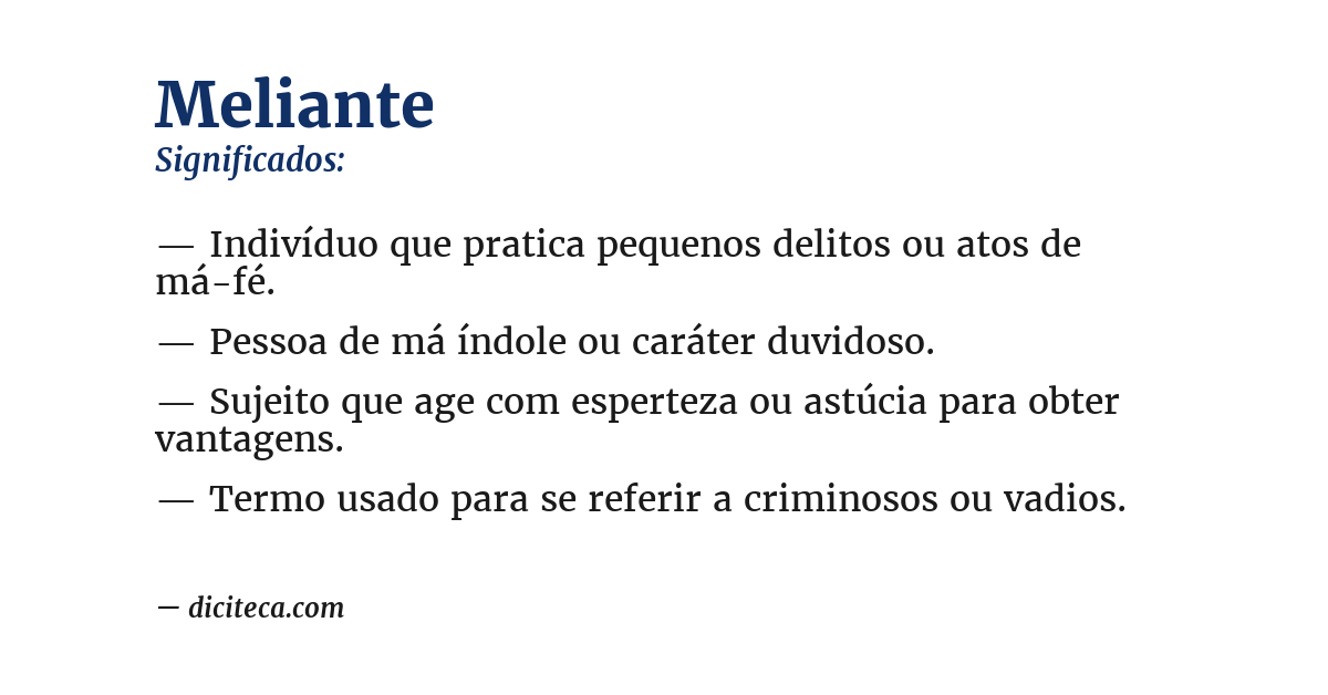 Significado de meliante