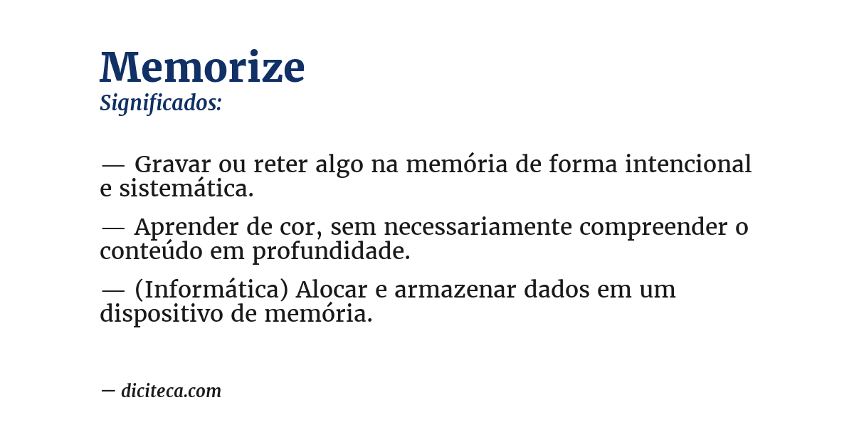 Significado de memorize