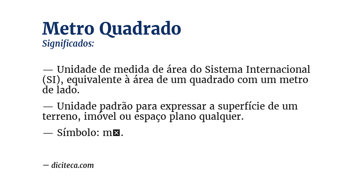 Significado de metro quadrado