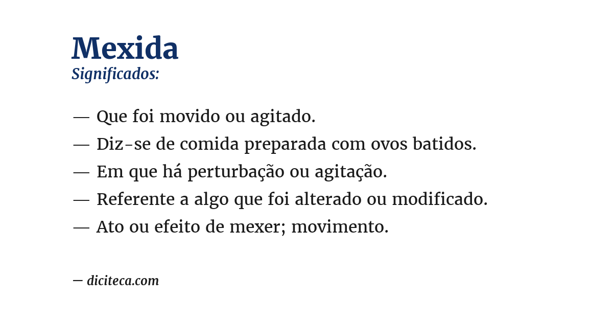 Significado de mexida