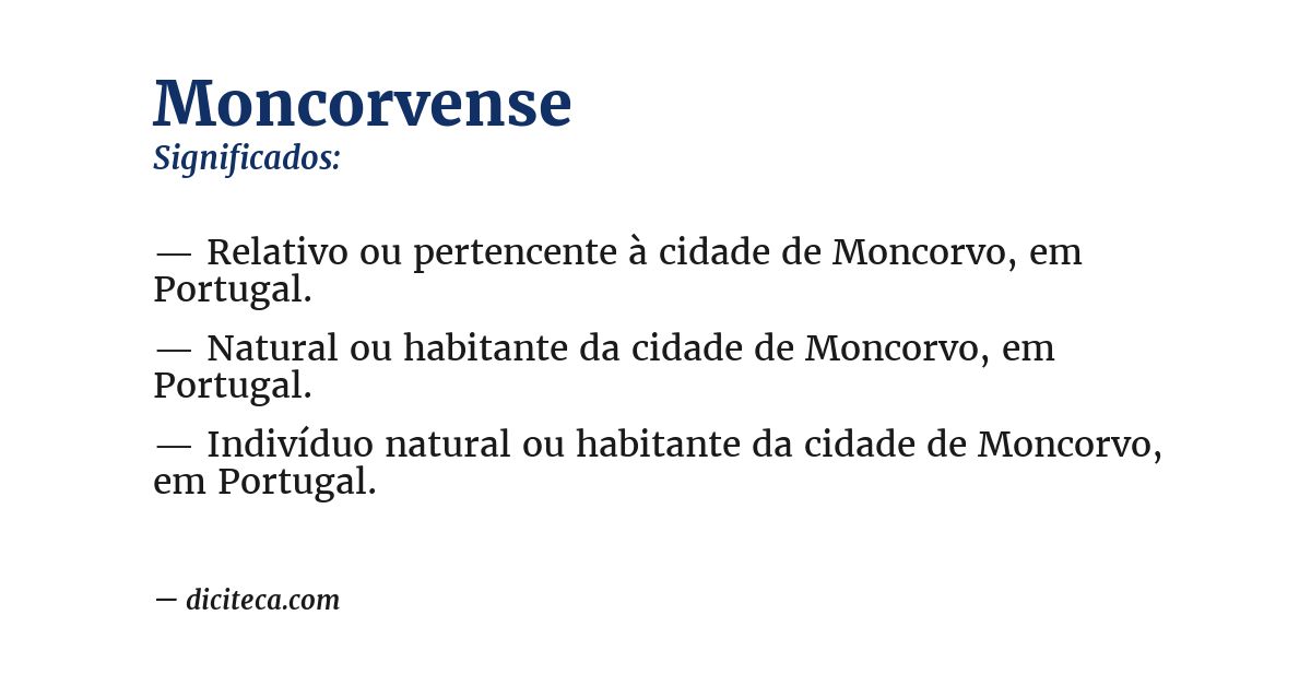 Significado de moncorvense