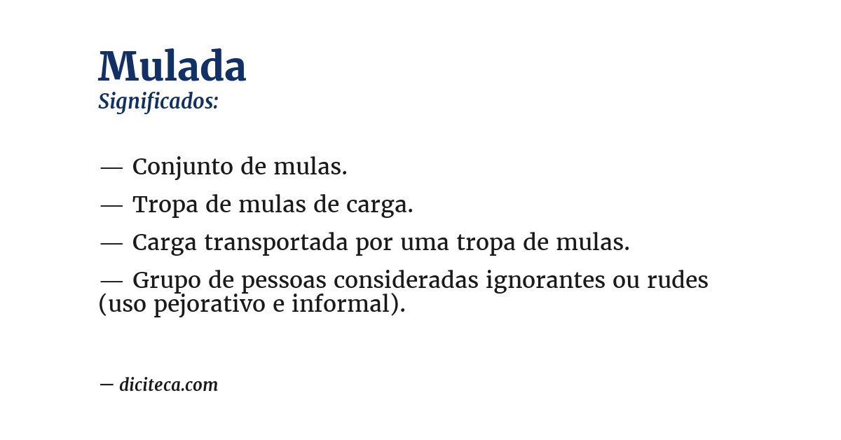Significado de mulada