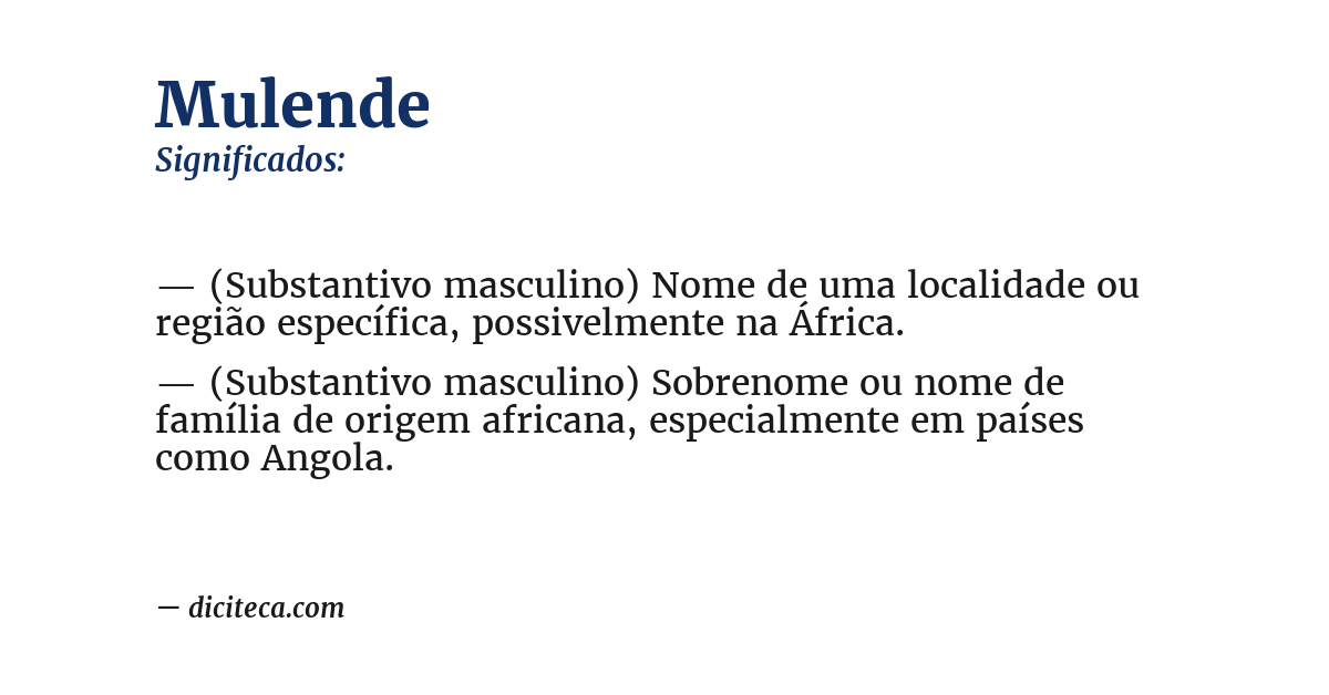 Significado de mulende