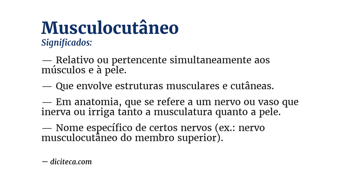 Significado de musculocutâneo