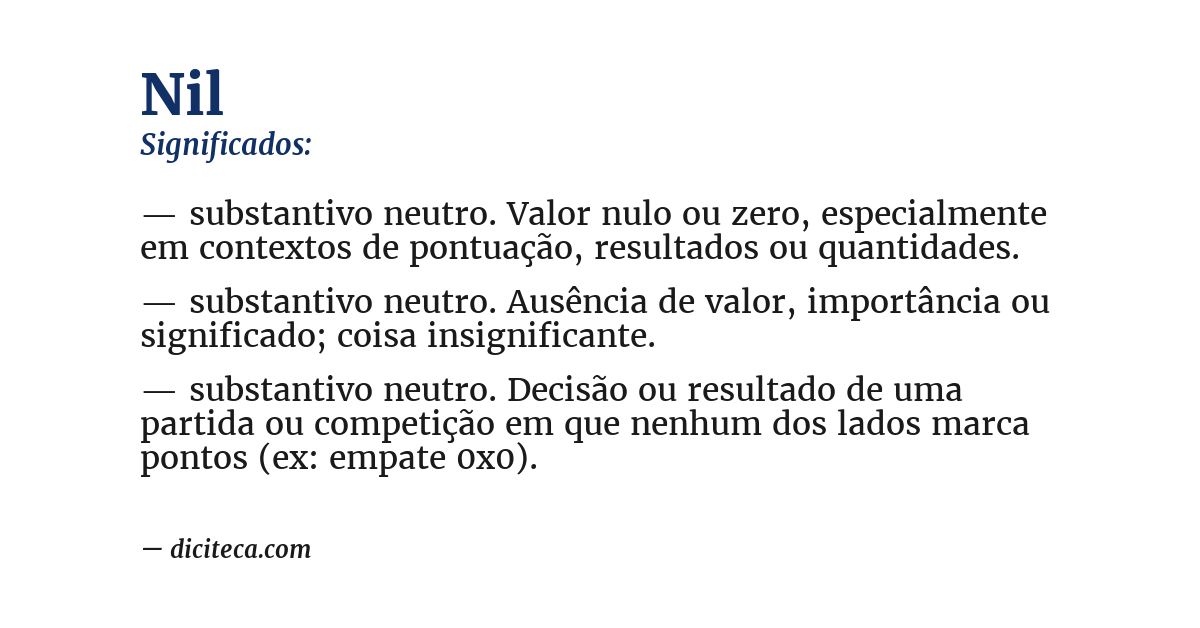 Significado de nil