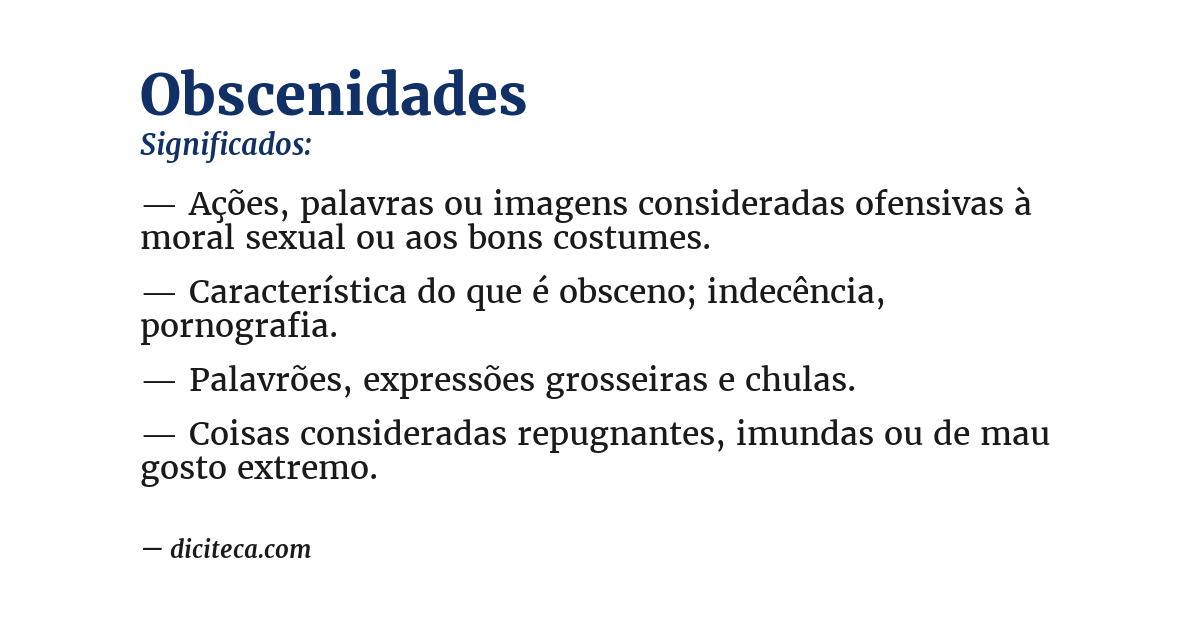 Significado de obscenidades