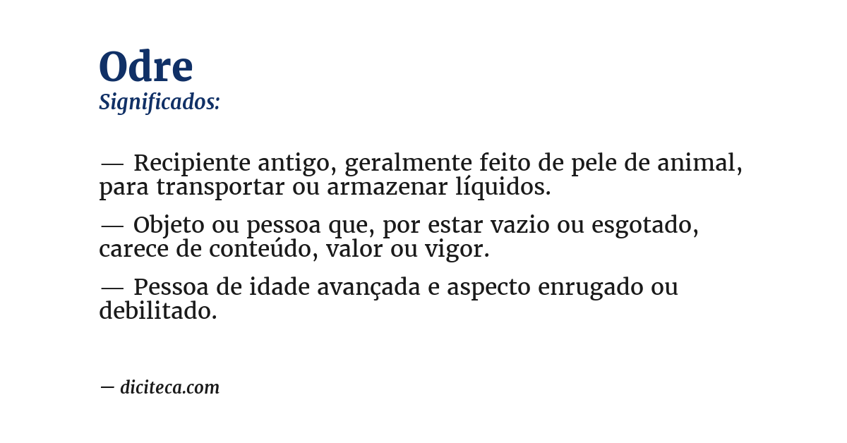 Significado de odre