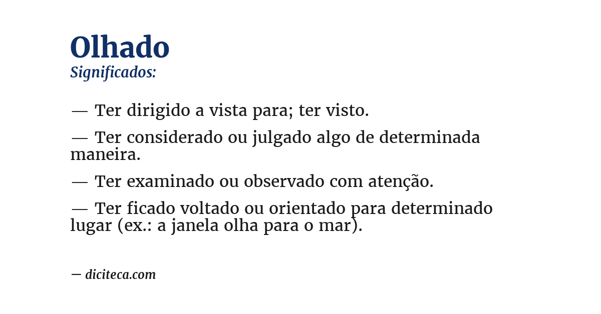 Significado de olhado