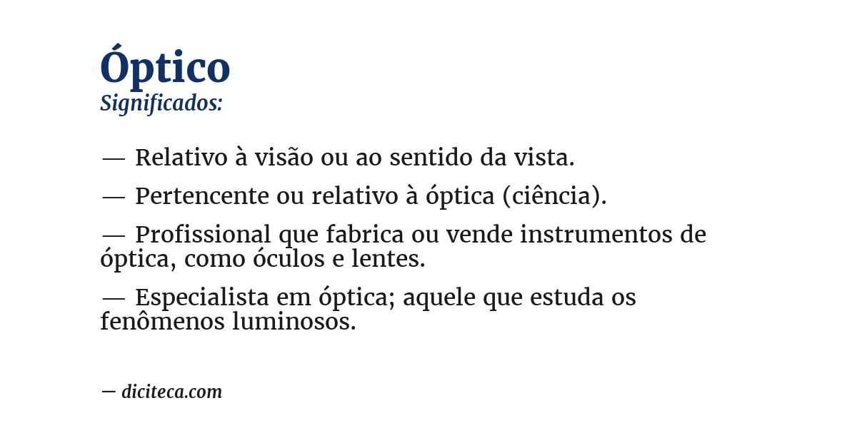 Significado de óptico