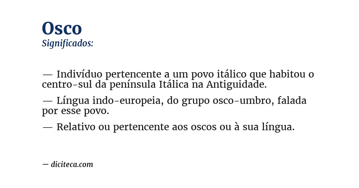 Significado de osco