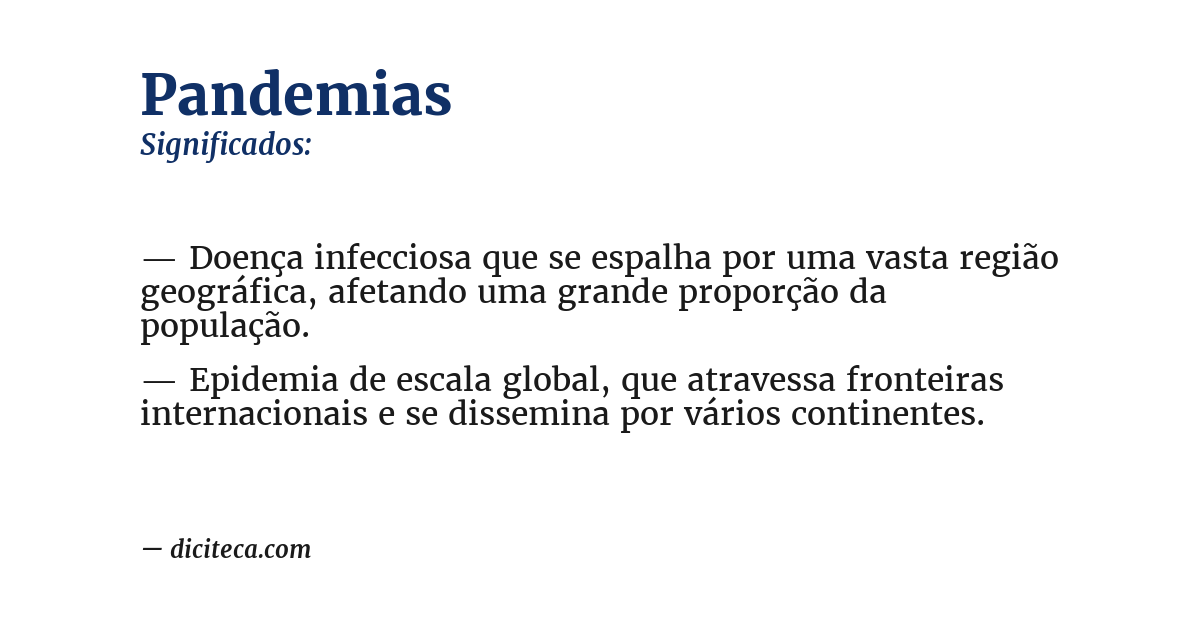 Significado de pandemias