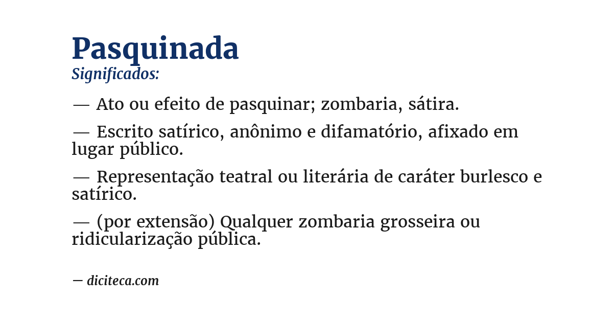 Significado de pasquinada