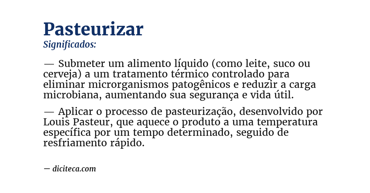 Significado de pasteurizar