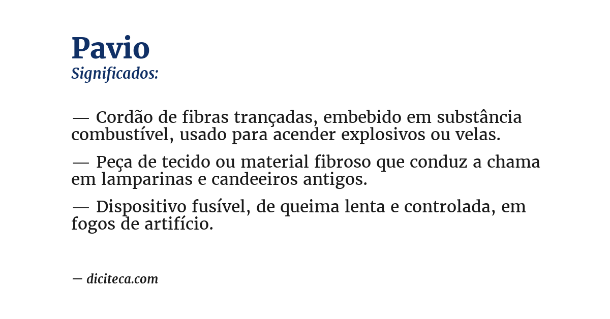 Significado de pavio