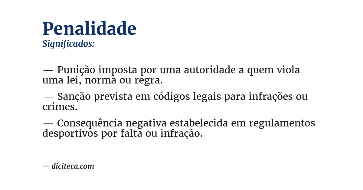 Significado de penalidade