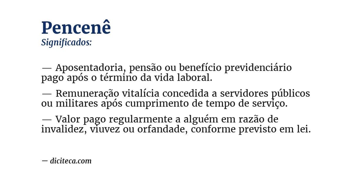 Significado de pencenê
