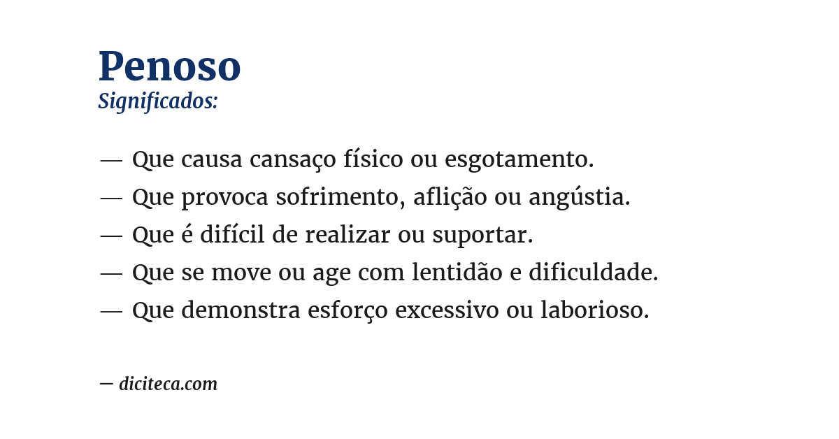 Significado de penoso