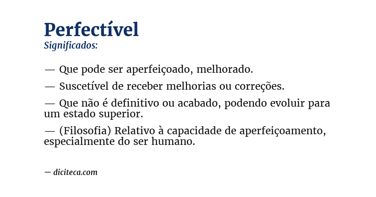 Significado de perfectível