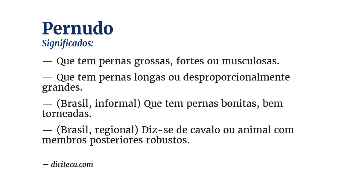 Significado de pernudo