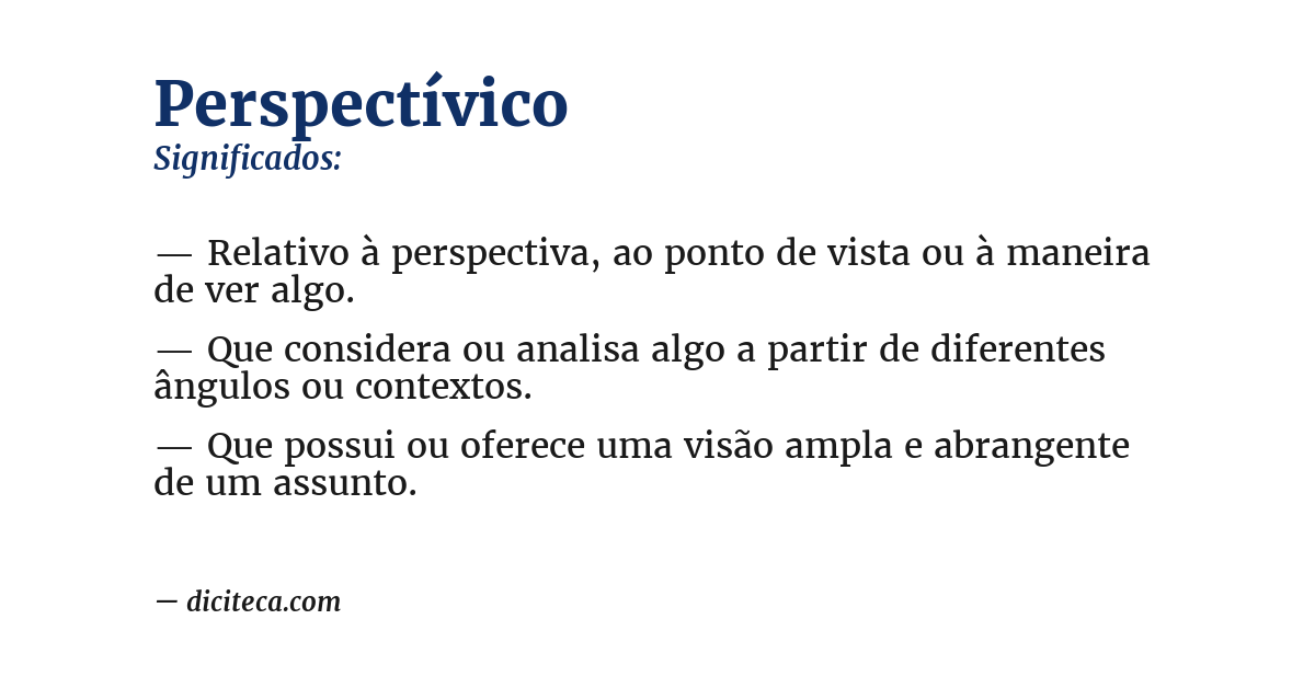Significado de perspectívico