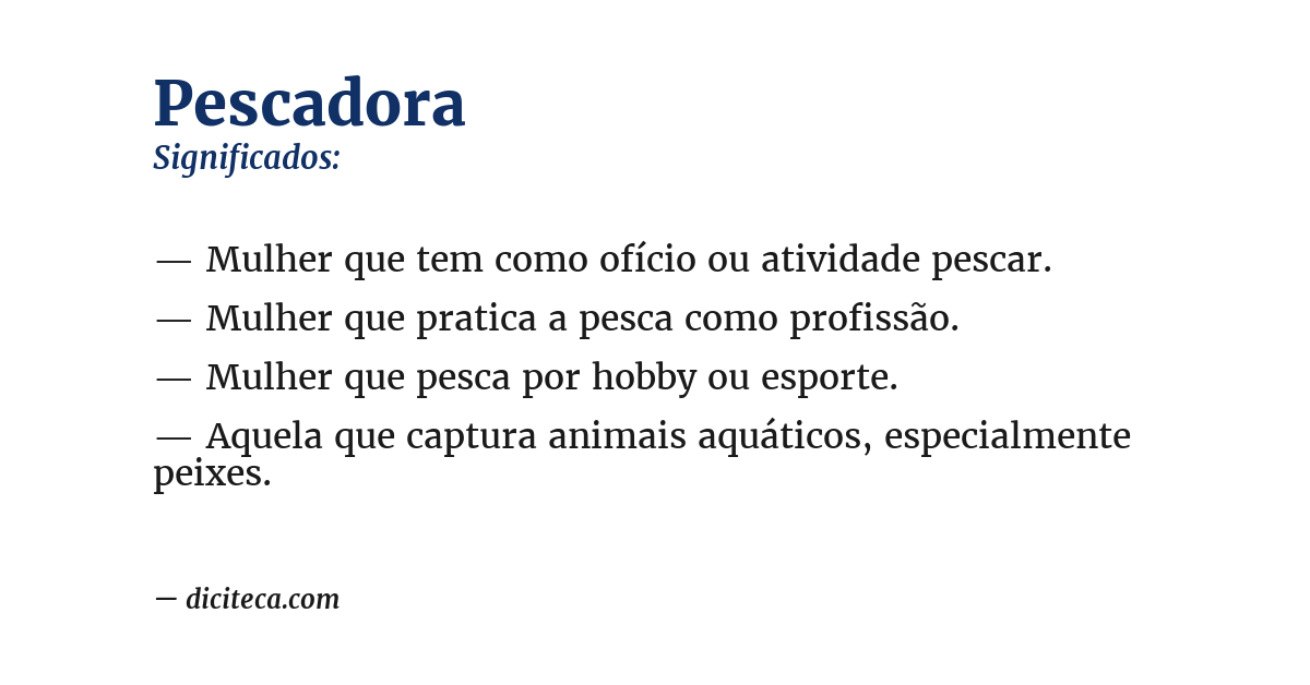 Significado de pescadora