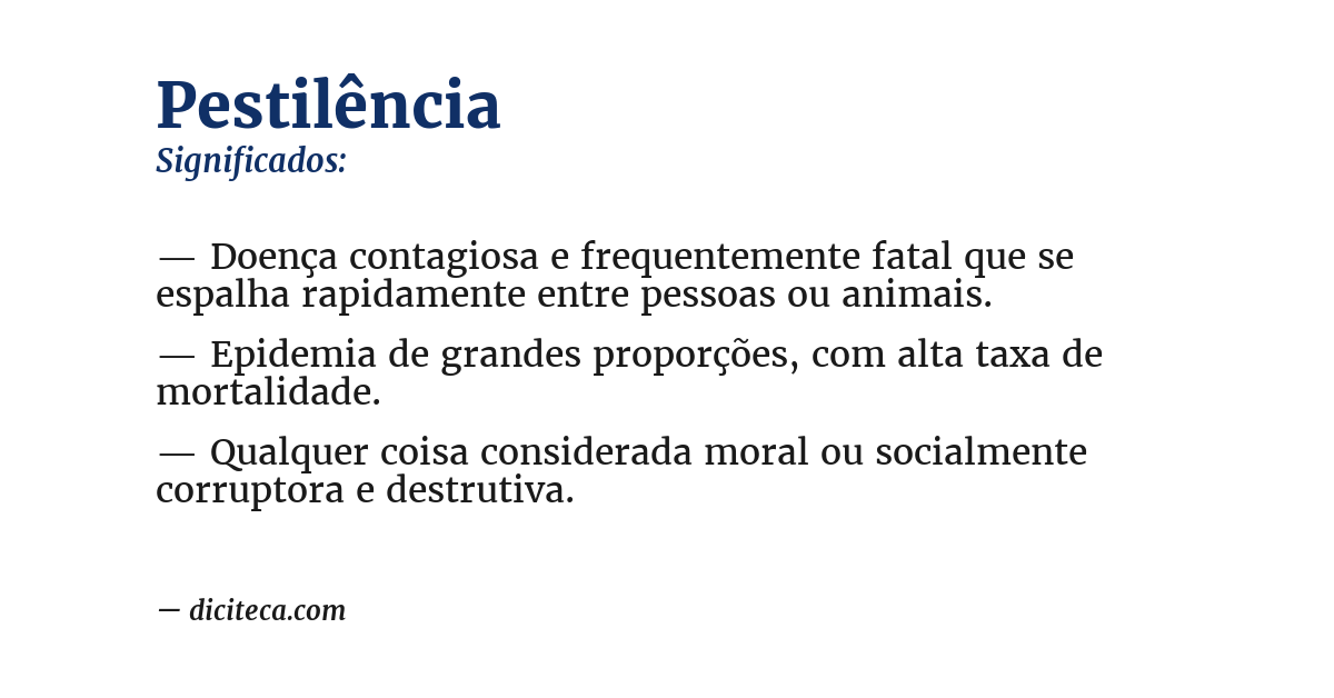 Significado de pestilência