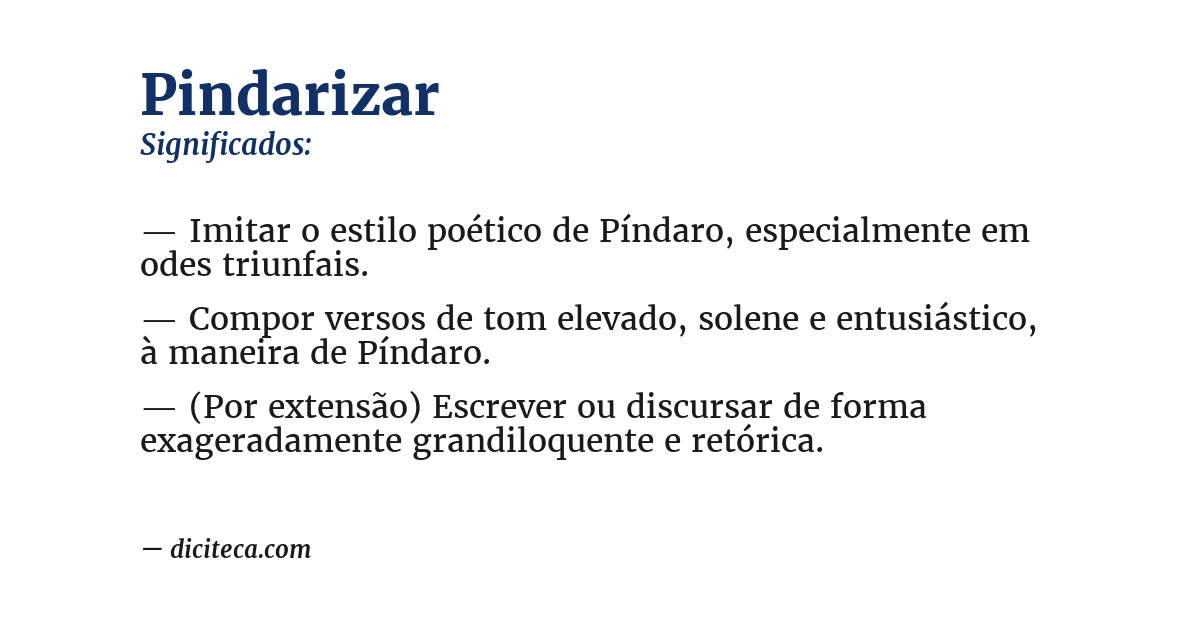Significado de pindarizar