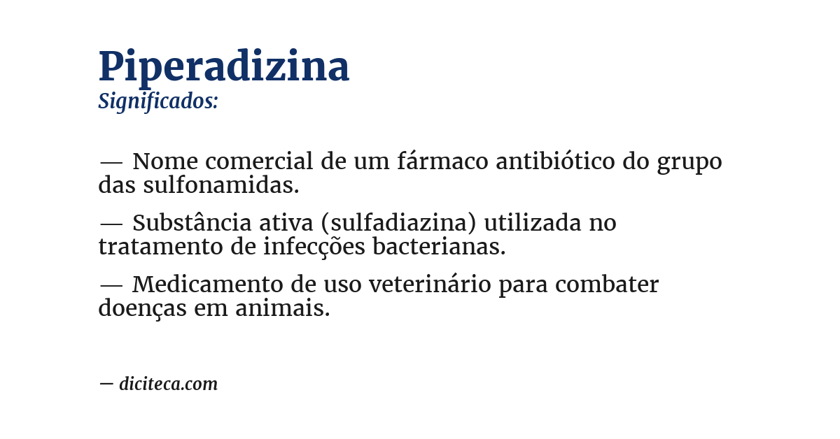 Significado de piperadizina